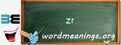 WordMeaning blackboard for zr